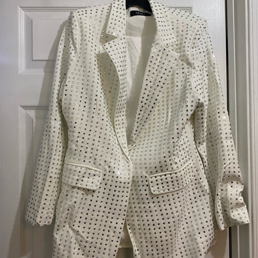 White Studded Blazer